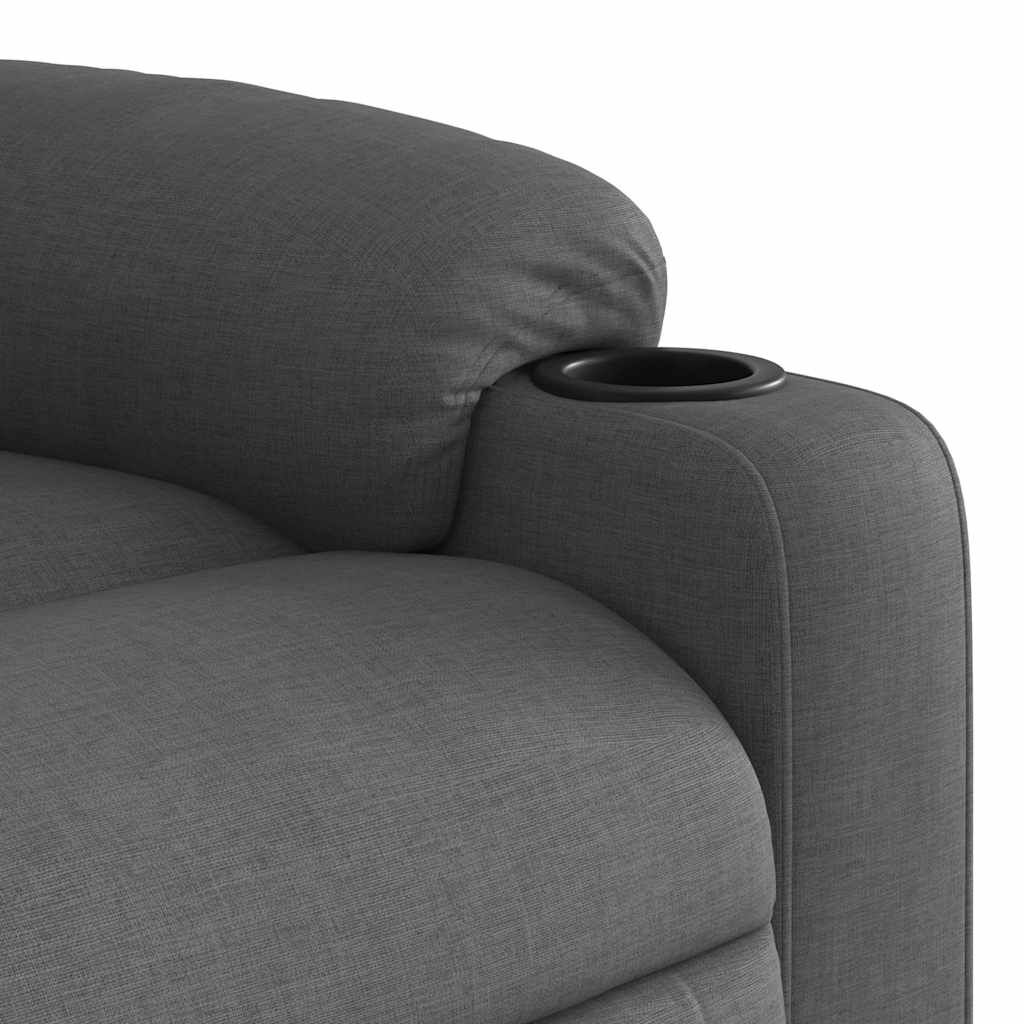 vidaXL Stand up Massage Recliner Chair Dark Grey Fabric