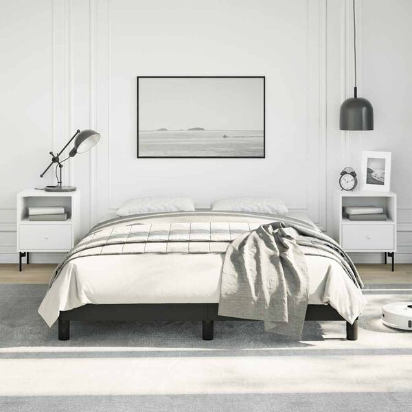 vidaXL Bed Frame without Mattress Black 137x187 cm Double Faux Leather