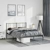 vidaXL Metal Bed Frame without Mattress with Headboard Black 135x190cm