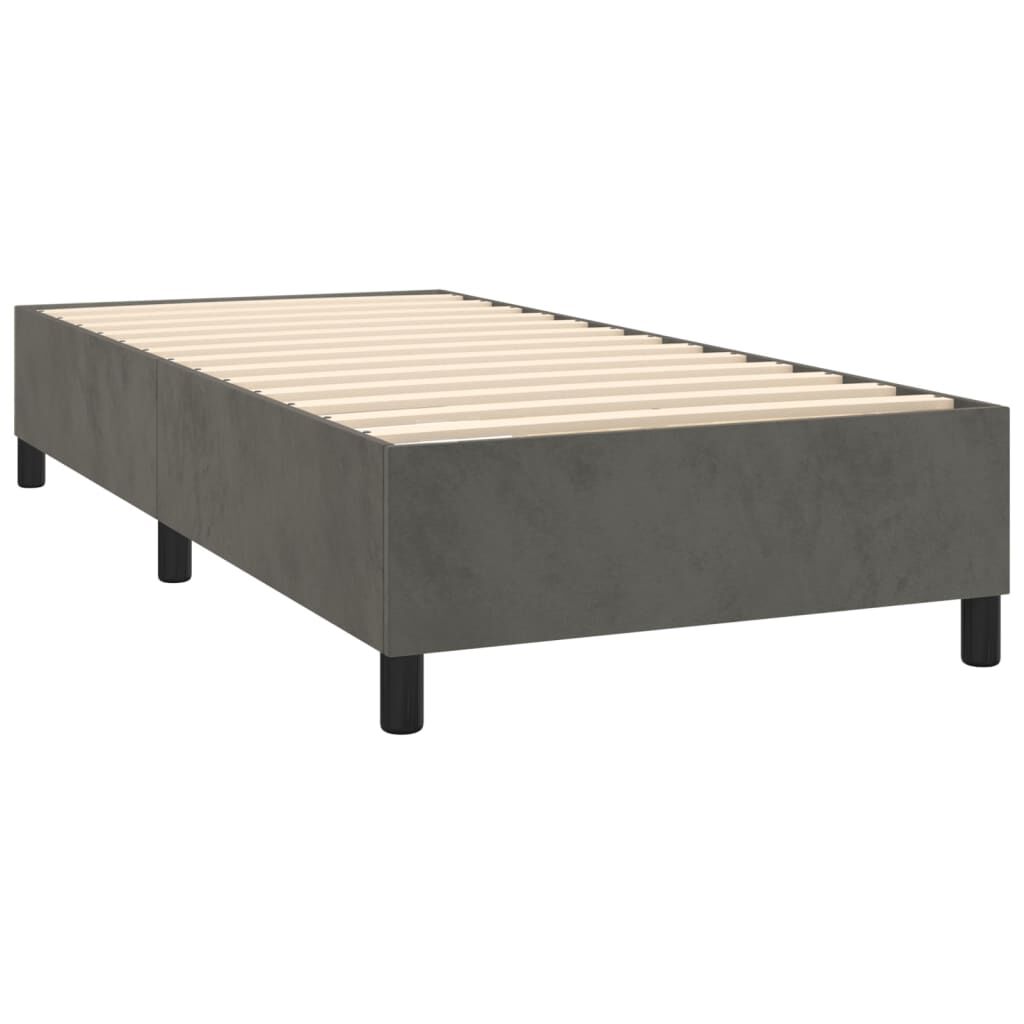 vidaXL Bed Frame without Mattress Dark Grey Twin Velvet (US Only)