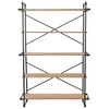 vidaXL Bookcase Solid Firwood and Steel 120x42x180 cm