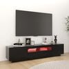 vidaXL TV Cabinet with LED Lights Black 180x35x40 cm