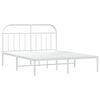 vidaXL Metal Bed Frame without Mattress with Headboard White 183x213cm