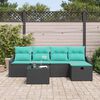 vidaXL Sofa Set with Cushion 4 pcs Poly Rattan