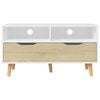 vidaXL TV Cabinet White and Sonoma Oak 90x40x48.5 cm Engineered Wood