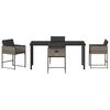 vidaXL Garden Dining Set with Cushion 5 pcs Grey Poly Rattan