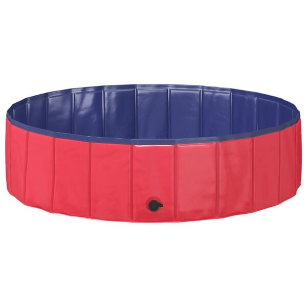 vidaXL Foldable Dog Swimming Pool Red and Blue 120 x 120 x 30 cm PVC