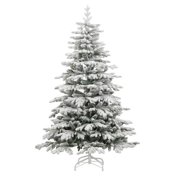 vidaXL Artificial Hinged Christmas Tree 300 LEDs & Flocked Snow 210 cm