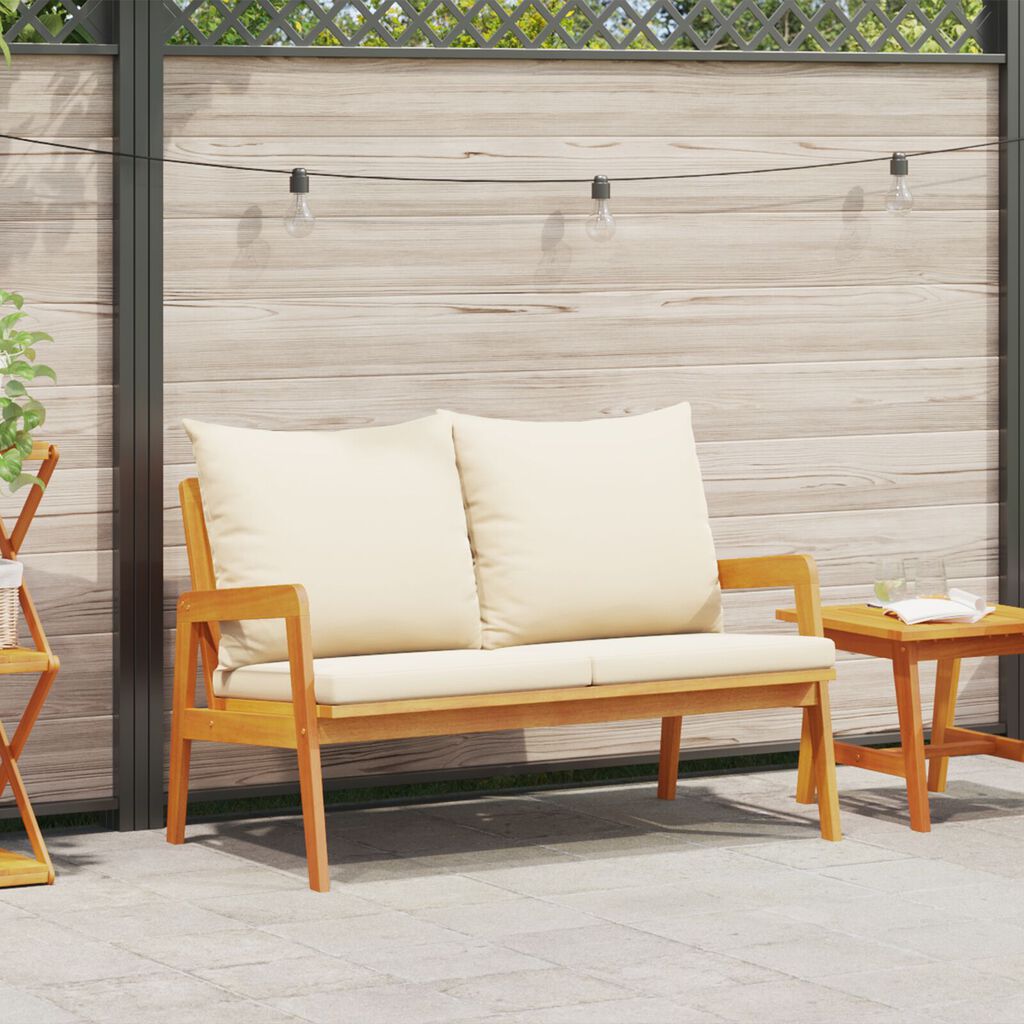 vidaXL Garden Bench with Cushions 115x65x71 cm Solid Acacia Wood
