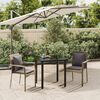 vidaXL 3 Piece Garden Dining Set with Cushions Black and Grey Poly Rattan