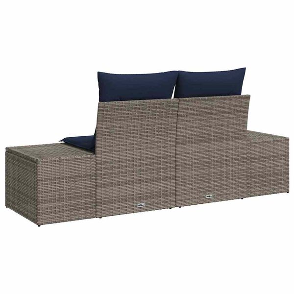 vidaXL Garden Sofa with Cushion 184 x 62 x 69 cm Poly Rattan