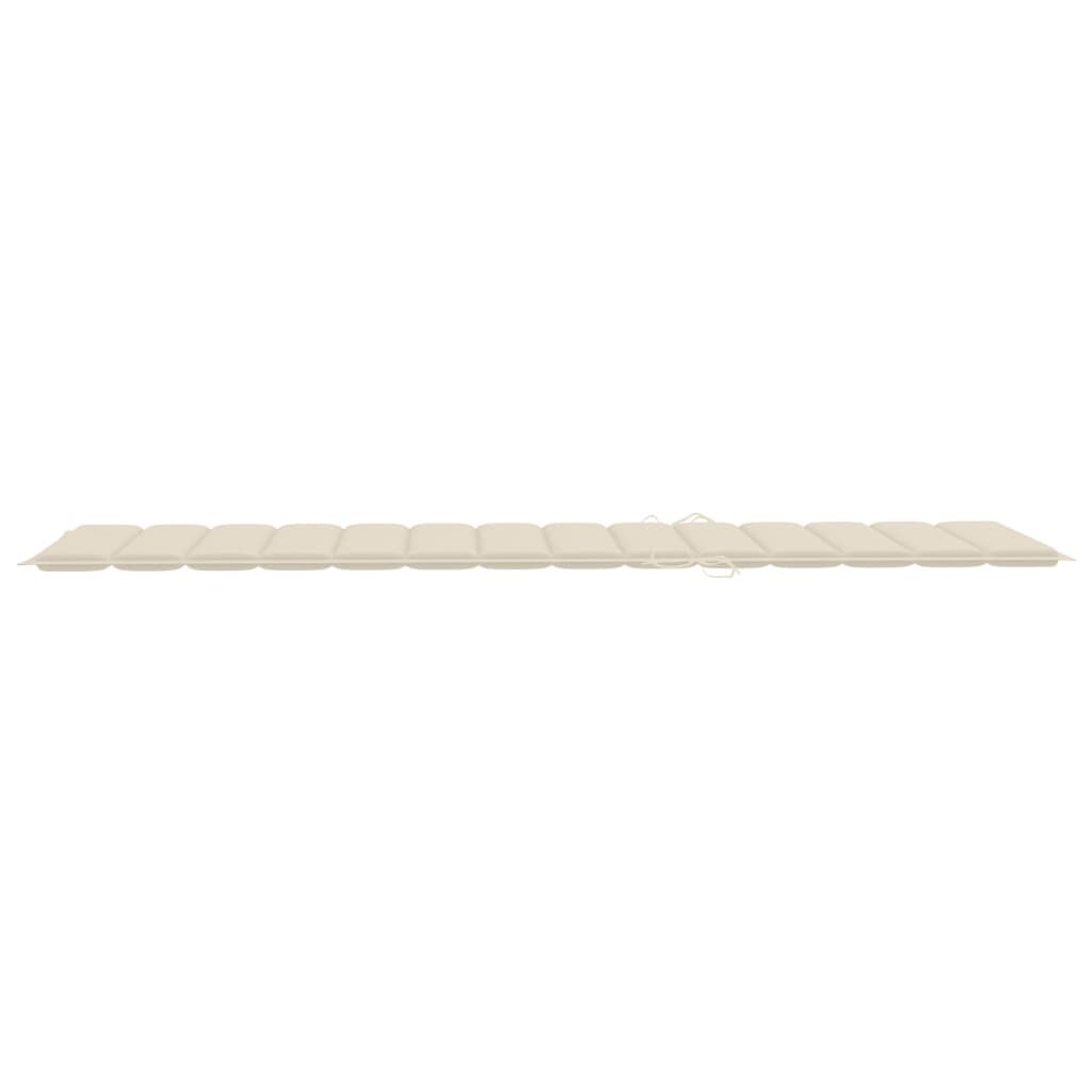 vidaXL Folding Sun Lounger with Cushion Solid Acacia Wood