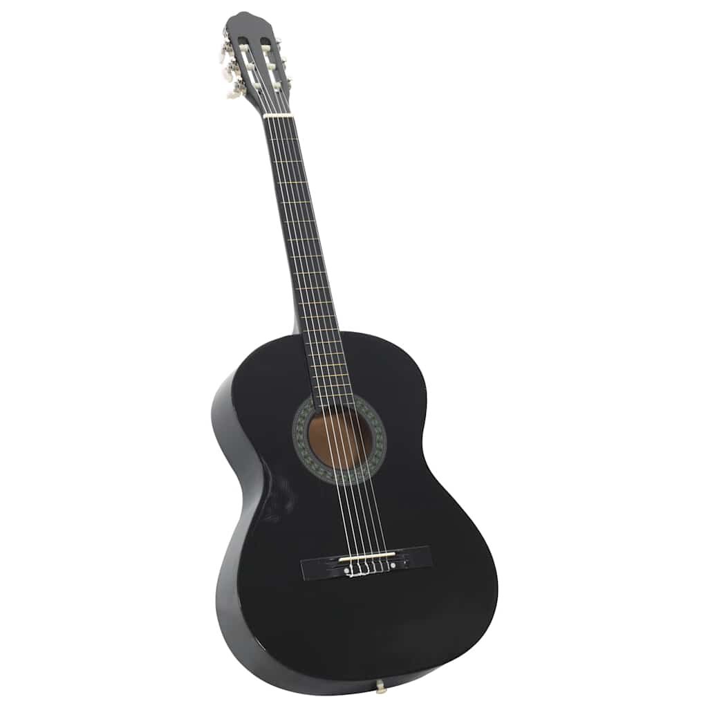 vidaXL Classical Guitar for Beginner Black 4/4 39" Basswood