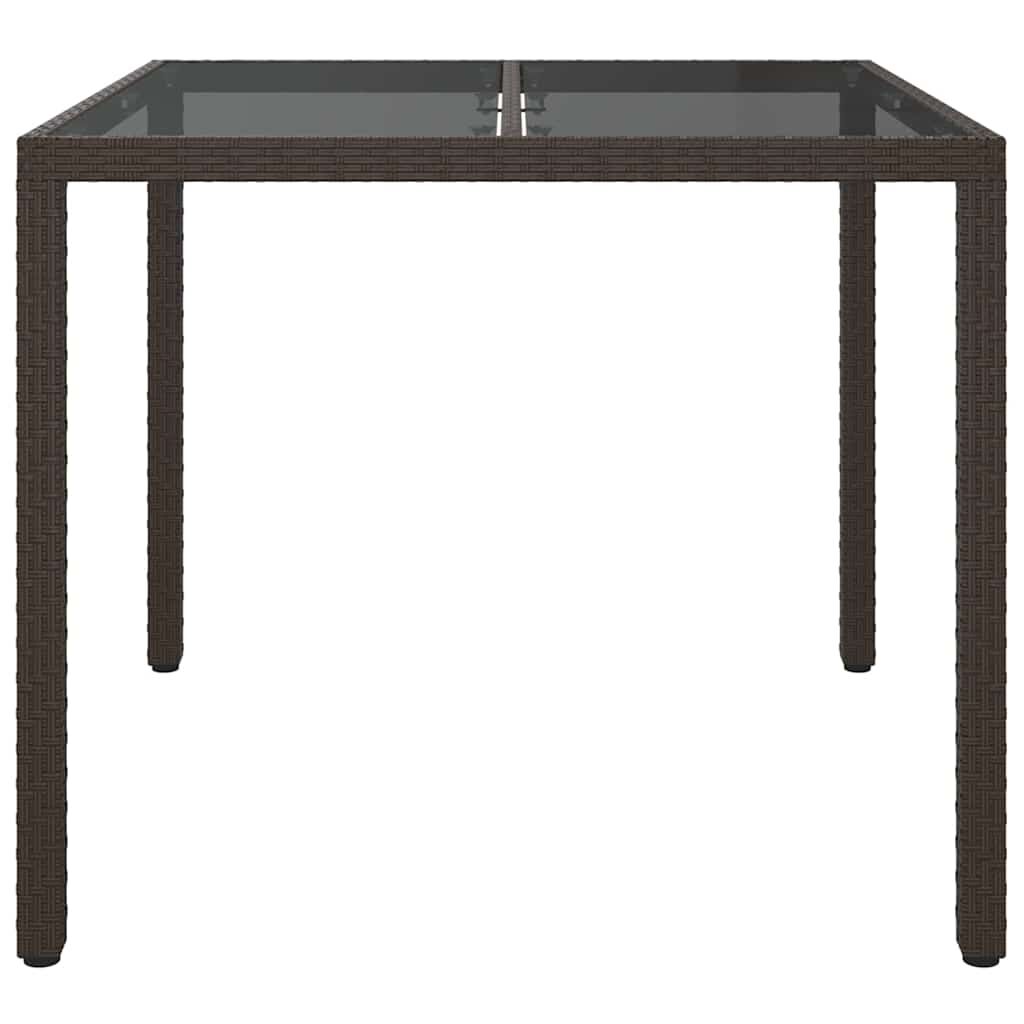 vidaXL Garden Dining Table Brown 90 x 90 x 75 cm Poly rattan