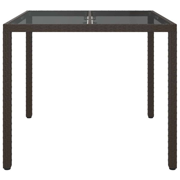 vidaXL Garden Dining Table Brown 90 x 90 x 75 cm Poly rattan