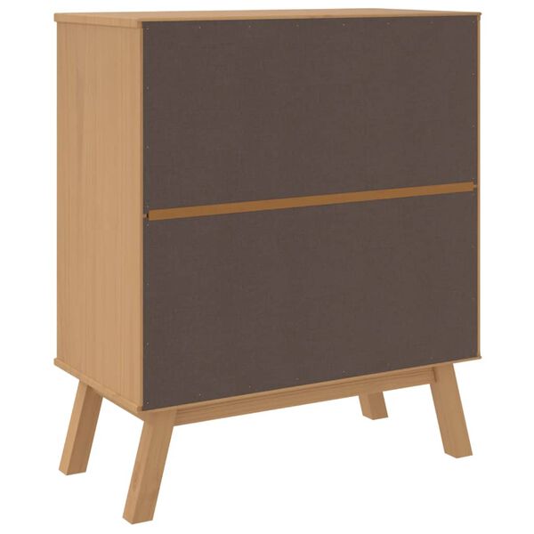 vidaXL Drawer Cabinet OLDEN White and Brown Solid Wood Pine