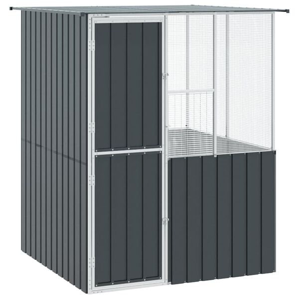 vidaXL Bird Cage Anthracite 154 x 154 x 200 cm Galvanised steel