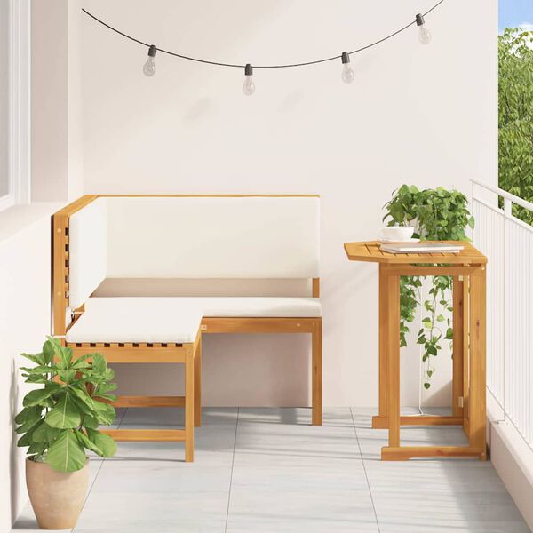 vidaXL Garden Bench Set 2 pcs Brown Solid Acacia Wood