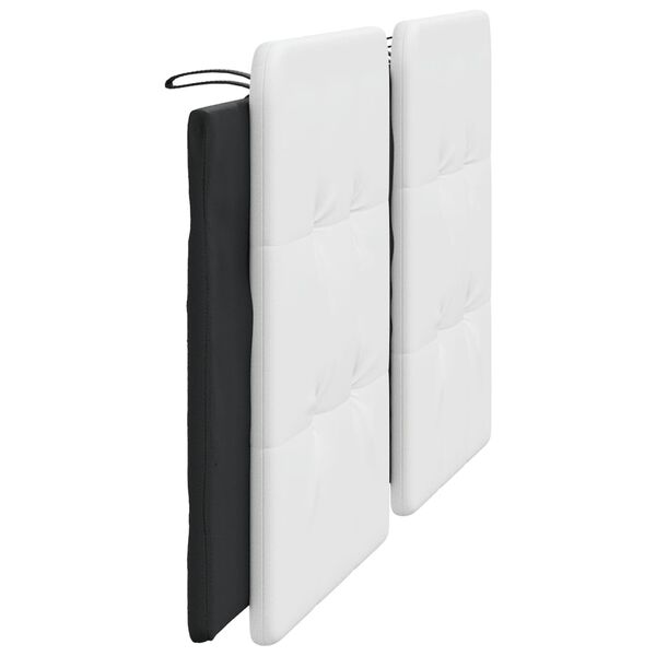 vidaXL Headboard Cushion "Zadar" White and Black 183 cm King Faux Leather