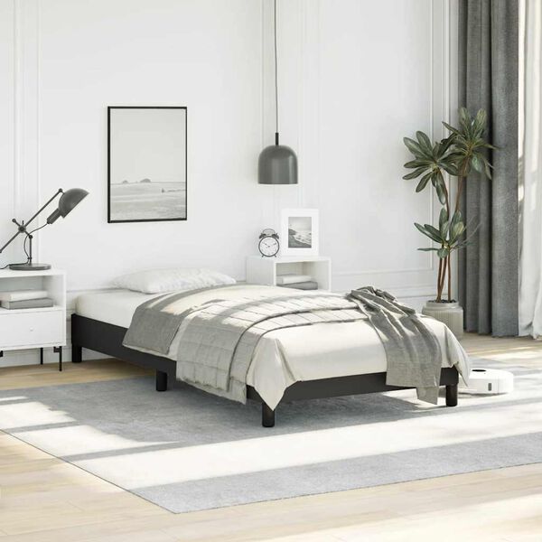 vidaXL Bed Frame without Mattress Black 100x203 cm Twin XL Faux Leather