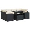 vidaXL 7 Piece Garden Sofa Set with Cushions Black Poly Rattan