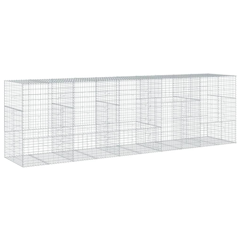 vidaXL Gabion Basket with Cover 500x100x150 cm Galvanised Iron