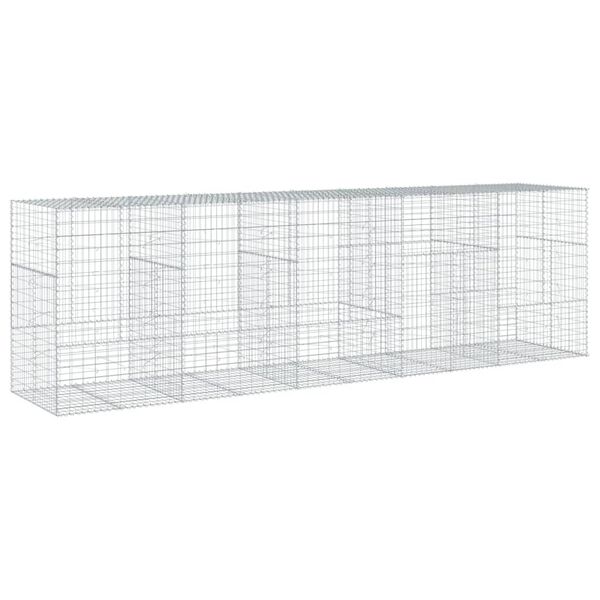 vidaXL Gabion Basket with Cover 500x100x150 cm Galvanised Iron