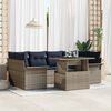 vidaXL Garden Sofa Set with Cushion 7 pcs Grey Poly rattan