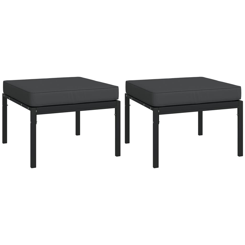 vidaXL 9 Piece Garden Lounge Set with Grey Cushions Steel