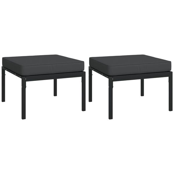 vidaXL 9 Piece Garden Lounge Set with Grey Cushions Steel