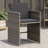 vidaXL Garden Chairs with Cushions 4 pcs Grey Poly Rattan