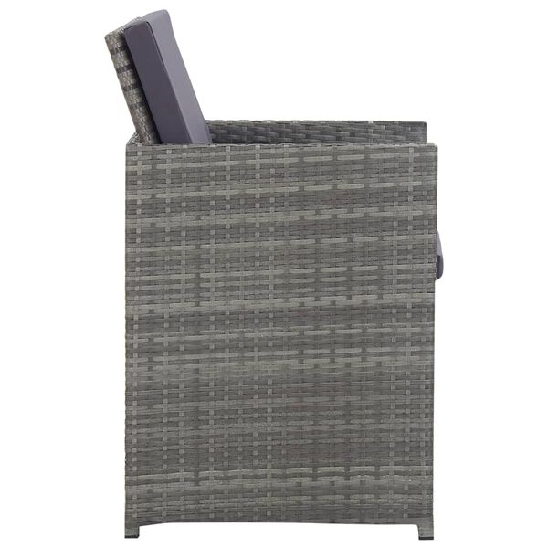vidaXL 9 Piece Outdoor Dining Set Poly Rattan and Acacia Wood Anthracite
