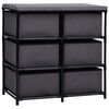vidaXL Storage Cabinet with 6 Drawers 55x29x55 cm Grey Steel