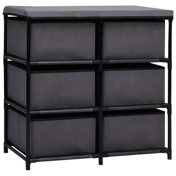 vidaXL Storage Cabinet with 6 Drawers 55x29x55 cm Grey Steel