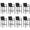 vidaXL 9 Piece Garden Bar Set Black Poly Rattan