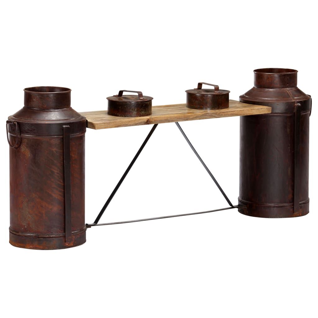 vidaXL Milk Bottle Bench 150x33x64 cm Solid Mango Wood