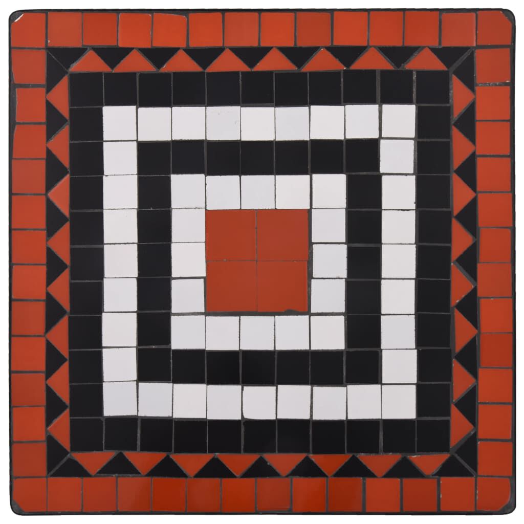 vidaXL Mosaic Bistro Table Terracotta and White 60 cm Ceramic