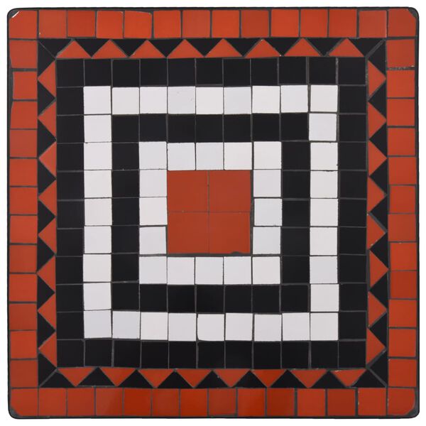 vidaXL Mosaic Bistro Table Terracotta and White 60 cm Ceramic