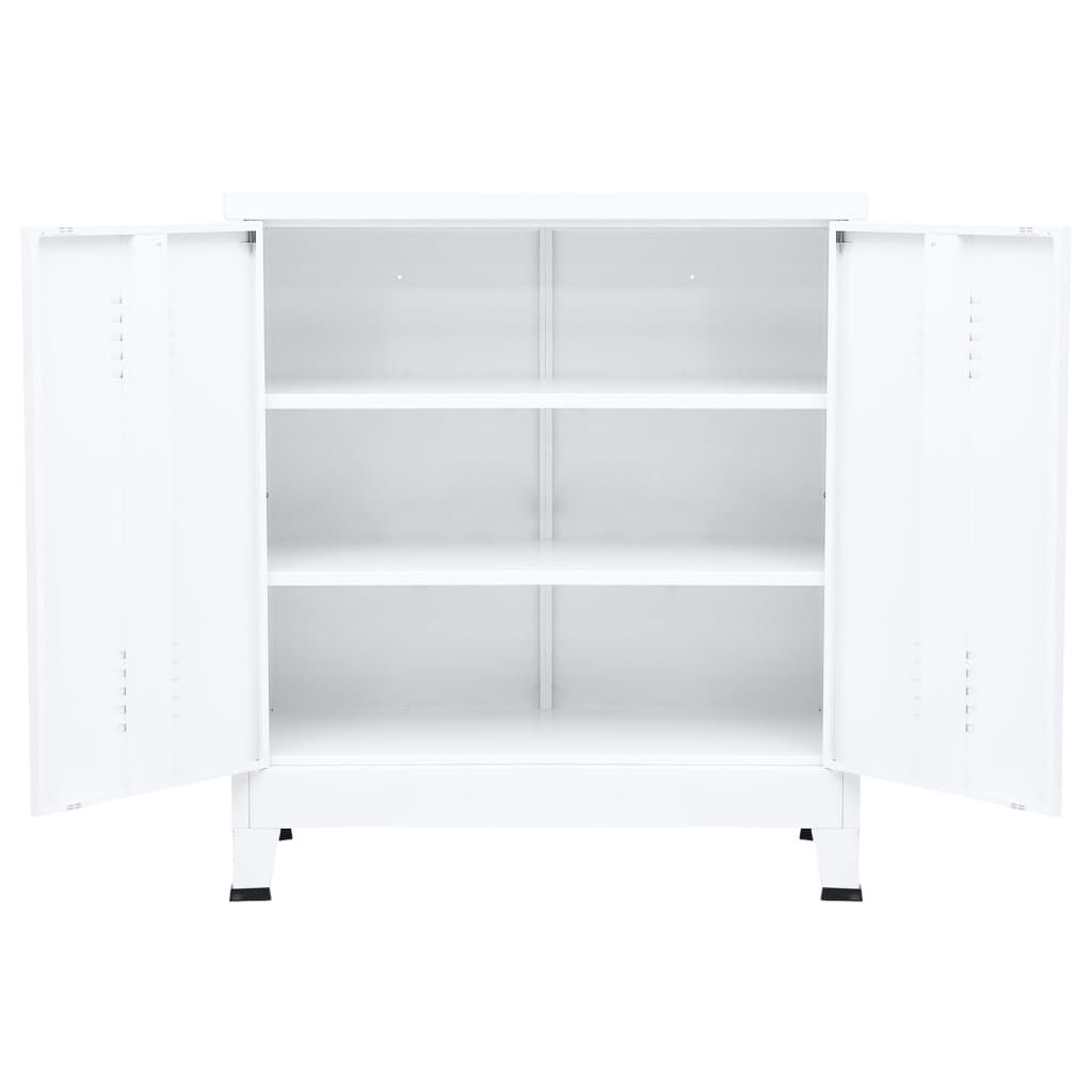 vidaXL Industrial Storage Chest White Steel