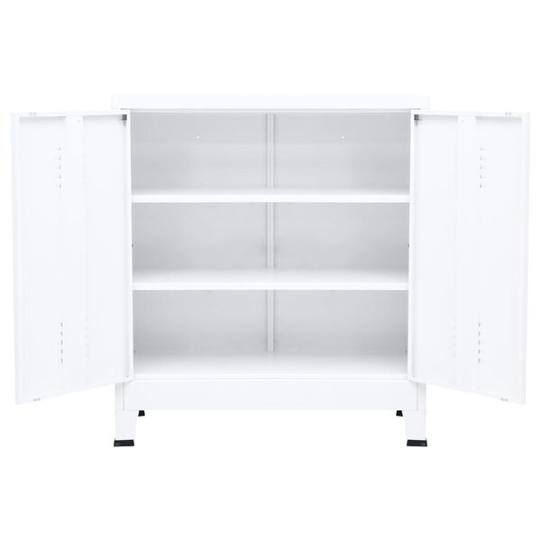 vidaXL Industrial Storage Chest White Steel