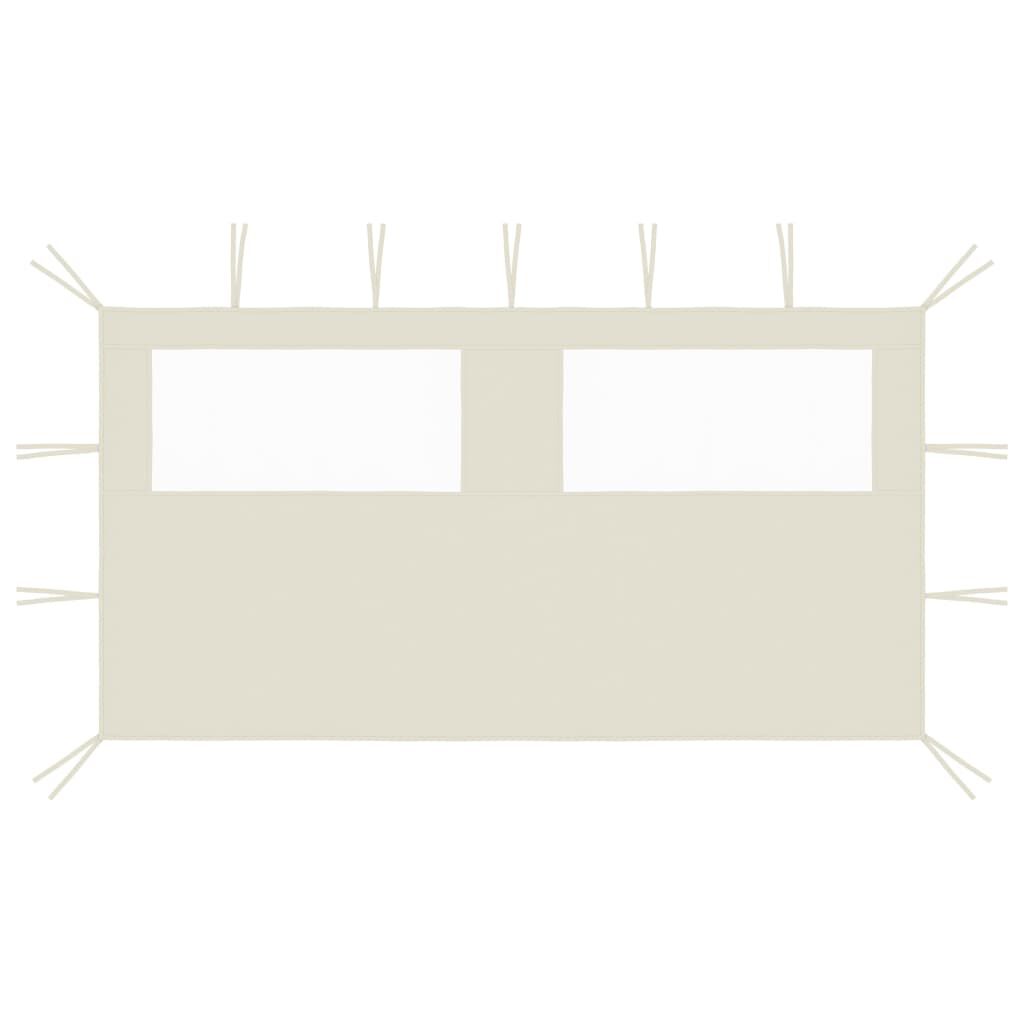 vidaXL Gazebo Sidewall with Windows 4x2 m Cream