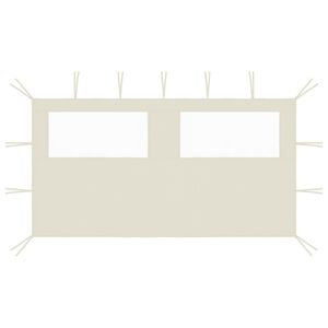 vidaXL Gazebo Sidewall with Windows 4x2 m Cream