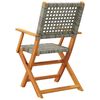 vidaXL Folding Garden Chairs 4 pcs Grey Poly Rattan and Solid Wood