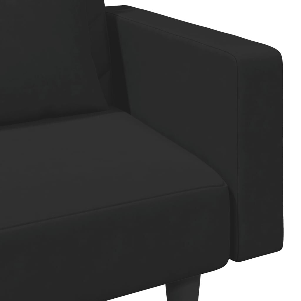 vidaXL 2 Piece Sofa Set with Pillows Black Velvet
