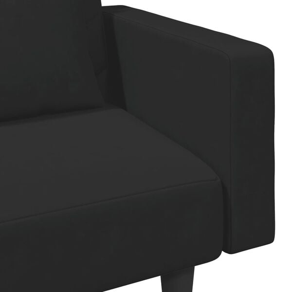 vidaXL 2 Piece Sofa Set with Pillows Black Velvet