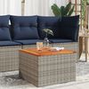 vidaXL Garden Table Grey 55x55x37 cm Poly Rattan and Acacia Wood