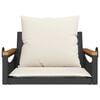 vidaXL Swing Bench with Cushions Black 63x62x40 cm Poly Rattan