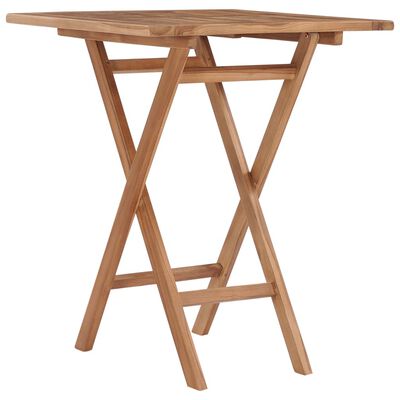 vidaXL Folding Garden Table 60x60x75 cm Solid Teak Wood