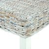 vidaXL Bench 110 cm White Natural Kubu Rattan and Solid Mahogany Wood