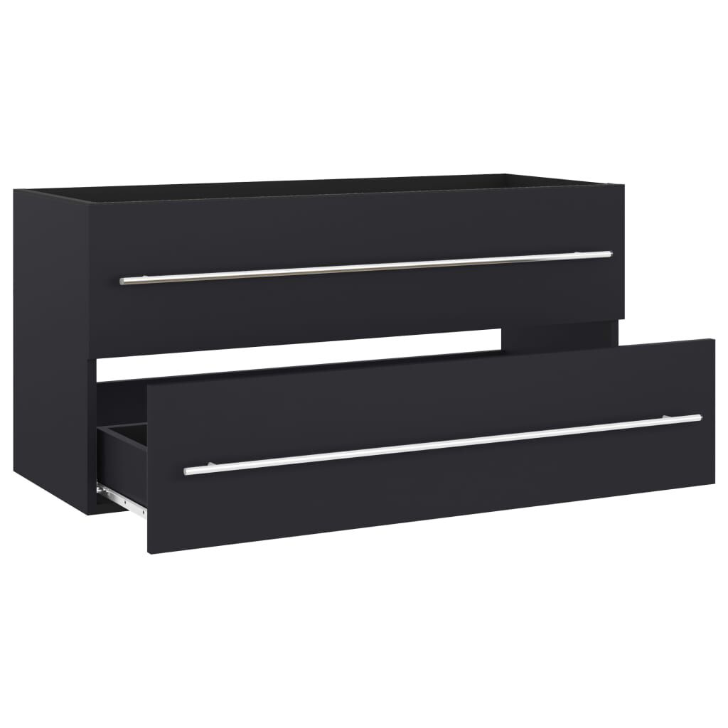 vidaXL 2 Piece Bathroom Furniture Set Grey Engineered Wood